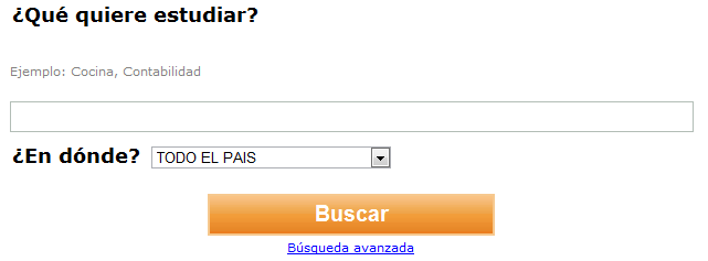 Formulario de búsqueda de cursos buscar cursos de formación en el portal Sofia Plus