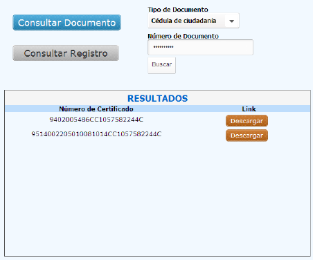 Descargar certificado del SENA Selección de certificado a bajar